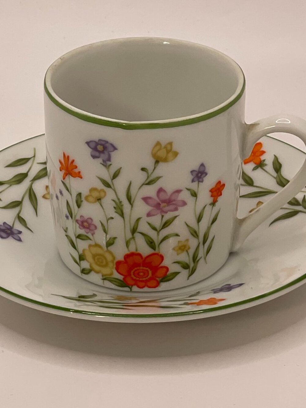 VTG Dolphin Fine China Tivoli Japan Tea Cup and Saucer Demitasse Wild Flower
